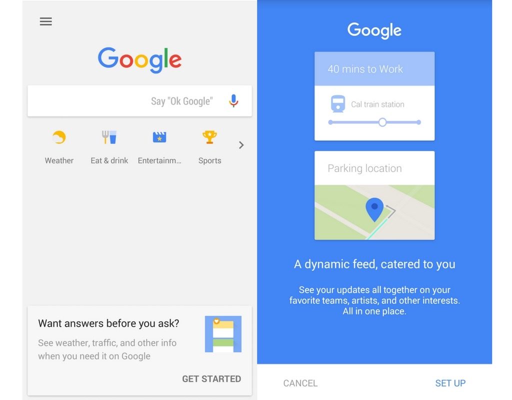 google mobile shortcut screens