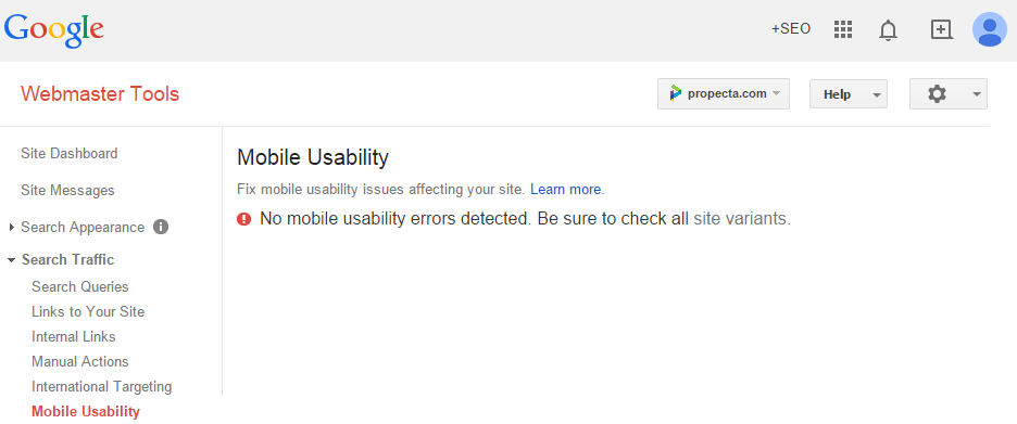 Test mobile usability in Google Webmaster Tools
